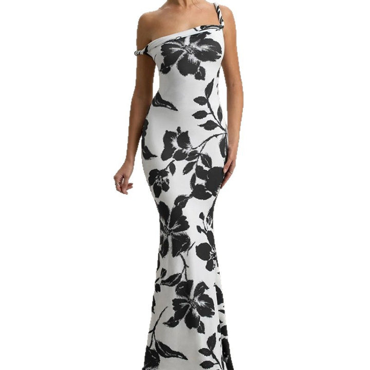 Damer Off-Shoulder Leopardmønster Maxi Kjole Stilla