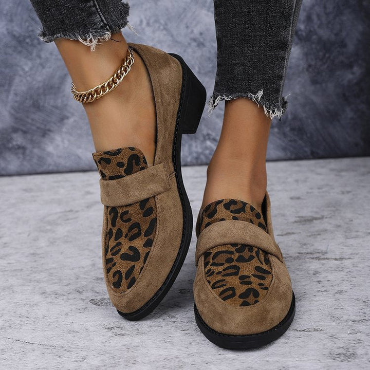 Dame loafers med moderigtigt leopardmønster og behagelig fodseng Skovae