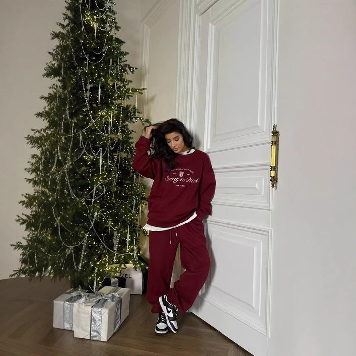Kvindernes sporty sweatshirt med luksuriøst print og afslappet pasform Stilla