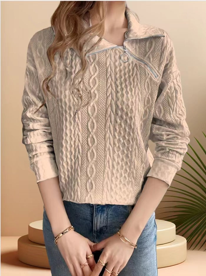 Femme Komfortabel Kabelstrikpullover Stilla