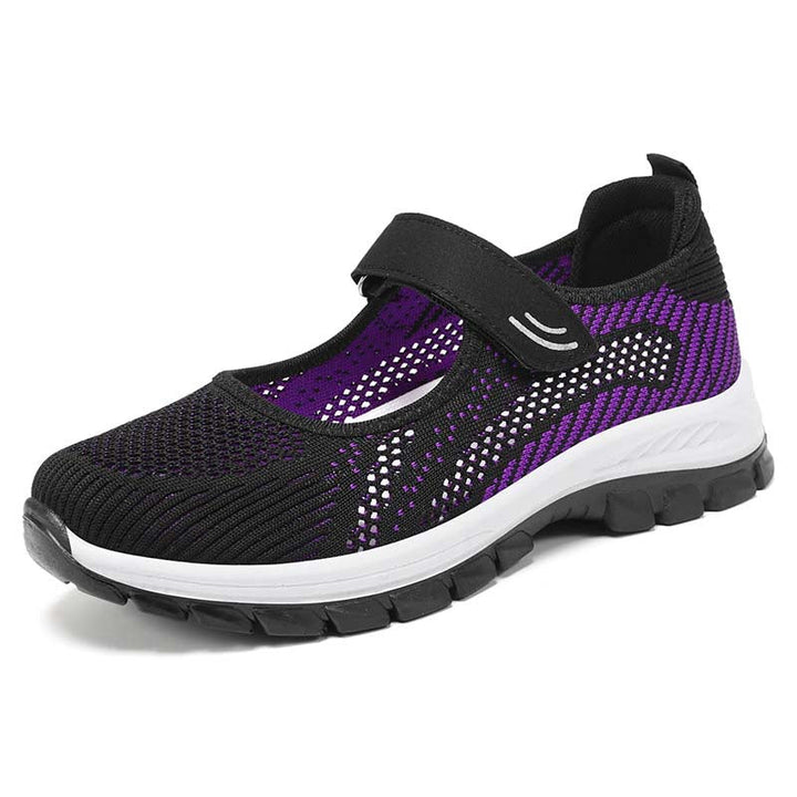 Dame Sportliche Slip-On Sneakers med Justerbar Rem og Åndbar Overfladestruktur Skovae