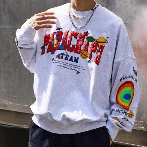 Dame hyggelig Sweatshirt med kreativt print og afslappet snit Stilla