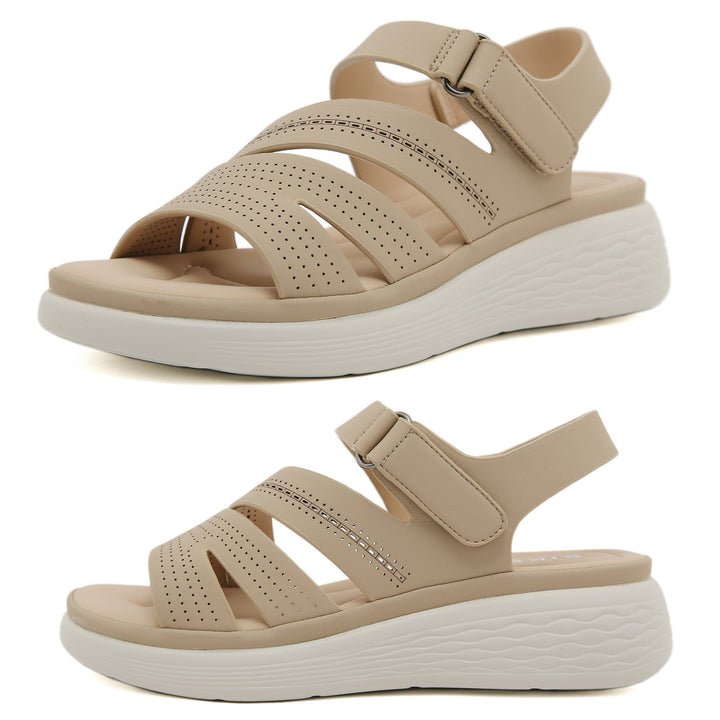 Dame komfortable sandaler med justerbar velcro og åndbar sål Stilla