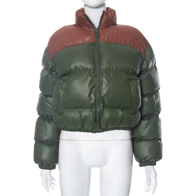 Femme Cozy Cropped Puffer Jakke med Høj Krave Stilla