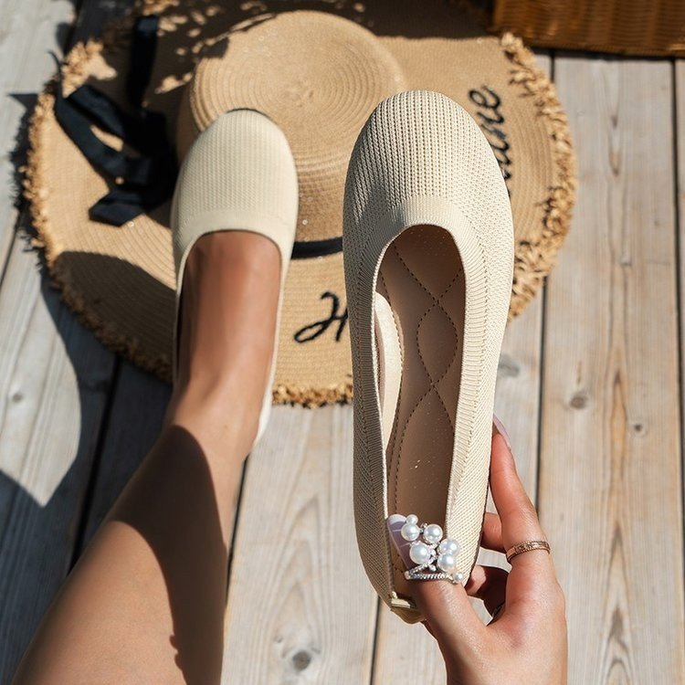 Dame Ballerinas med fleksibelt overmateriale og skridsikker sål Stilla