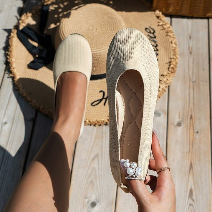 Dame Ballerinas med fleksibelt overmateriale og skridsikker sål Stilla