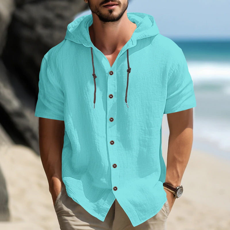 Herrer afslappet hættetrøje med elegant button-down design Stilla