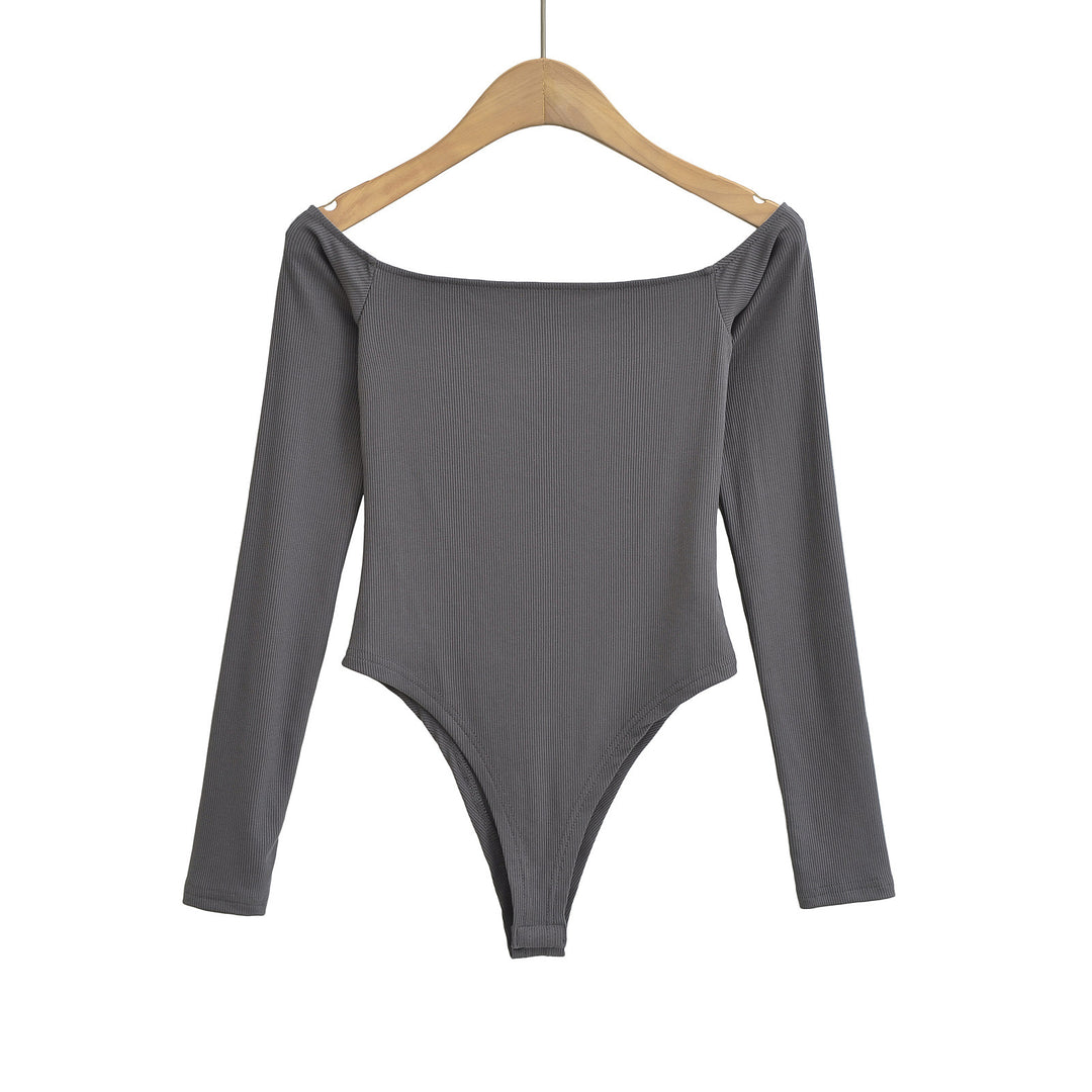 Dame Langærmet Bodysuit med flot Off-Shoulder Design og figursyet snit Stilla