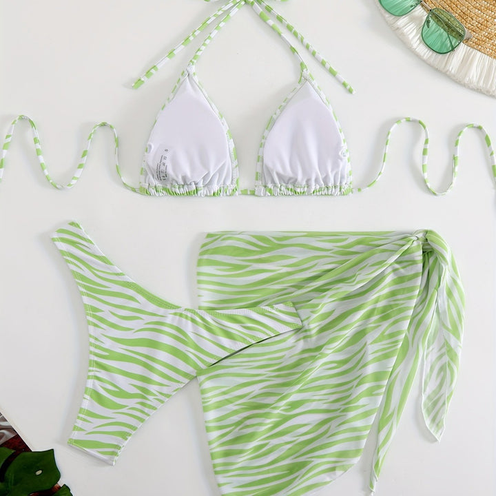 Dame Triangel-Bikini Sæt med moderne Indpakning Tunika Skovae
