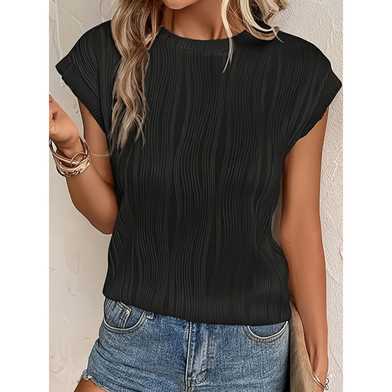 Dame struktureret plisseret bluse Stilla