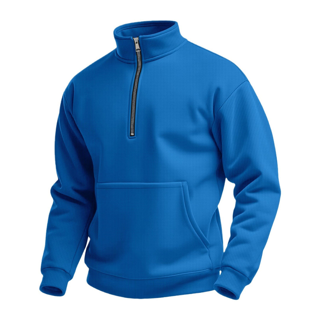 Herrer fleece-pullover med stålkrave og lynlås Stilla