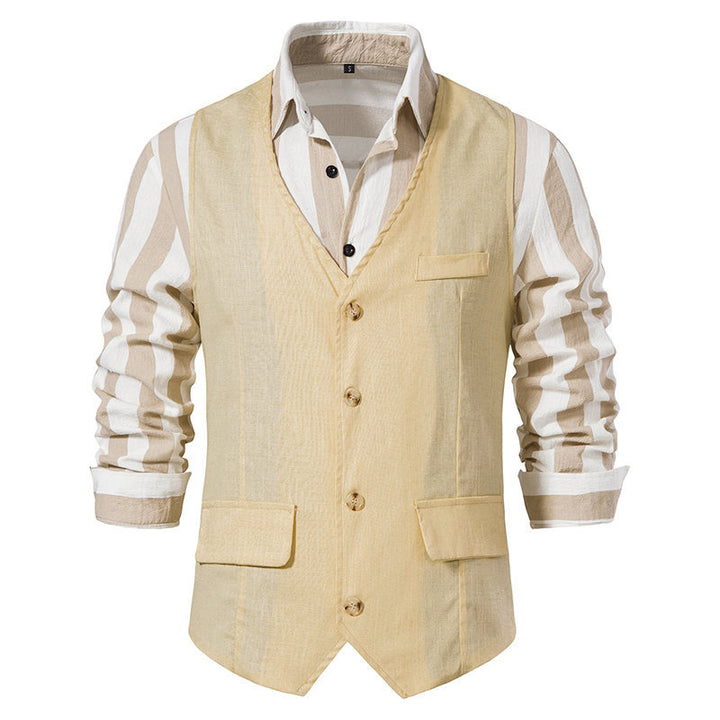 Herrer skræddersyet linned blanding vest Stilla