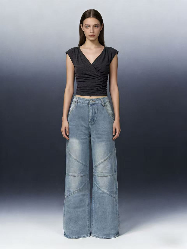 Damer Løst skårede jeans med unikke syningsdetaljer Skovae