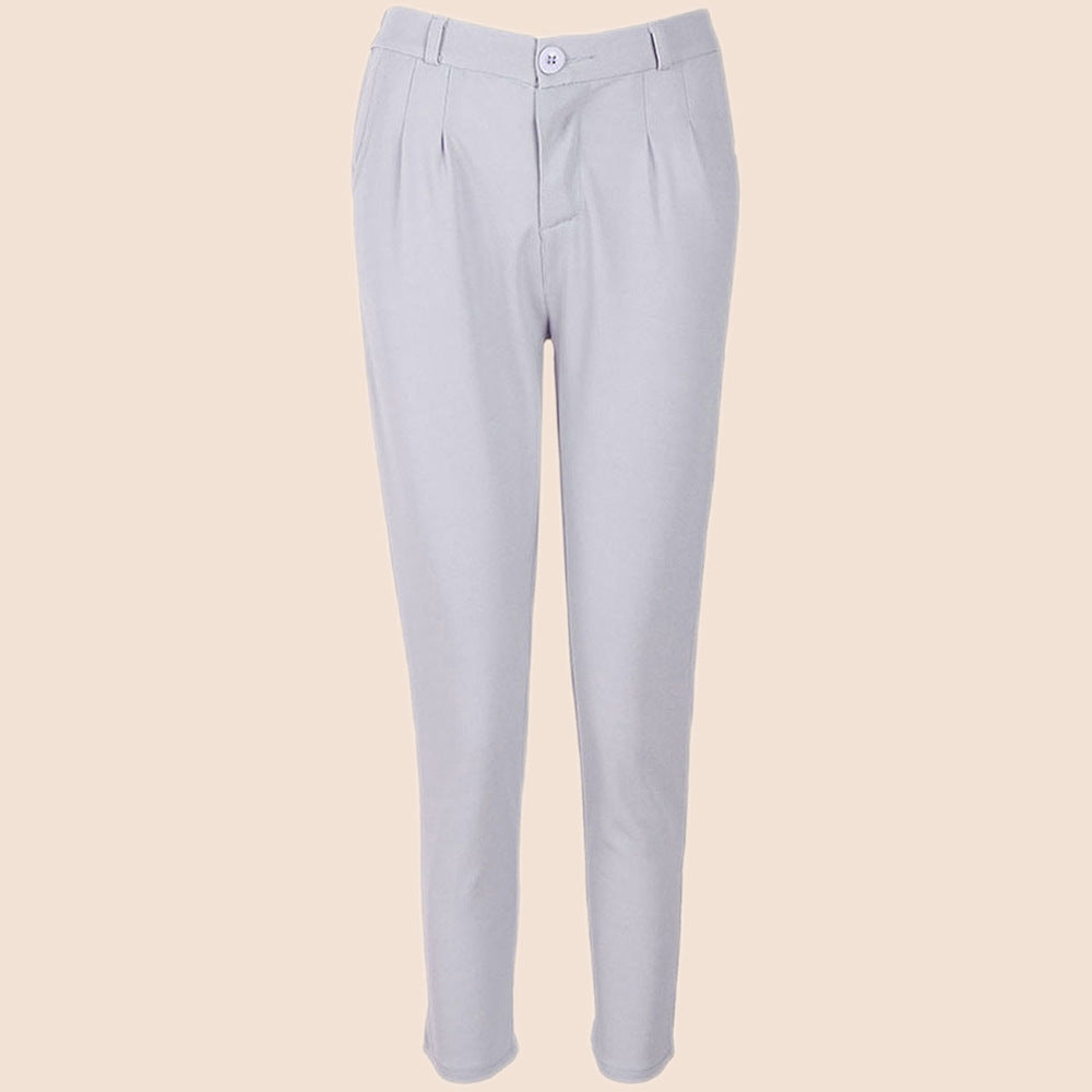Kvindernes elegante chino bukser med plisseringer og høje lommer