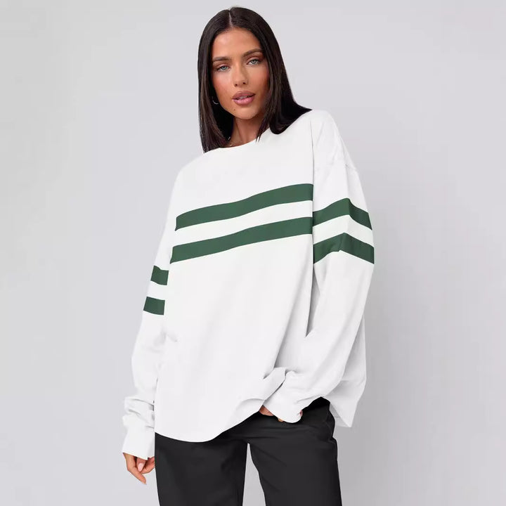 Dame Casual Sweatshirt med brede striber Stilla