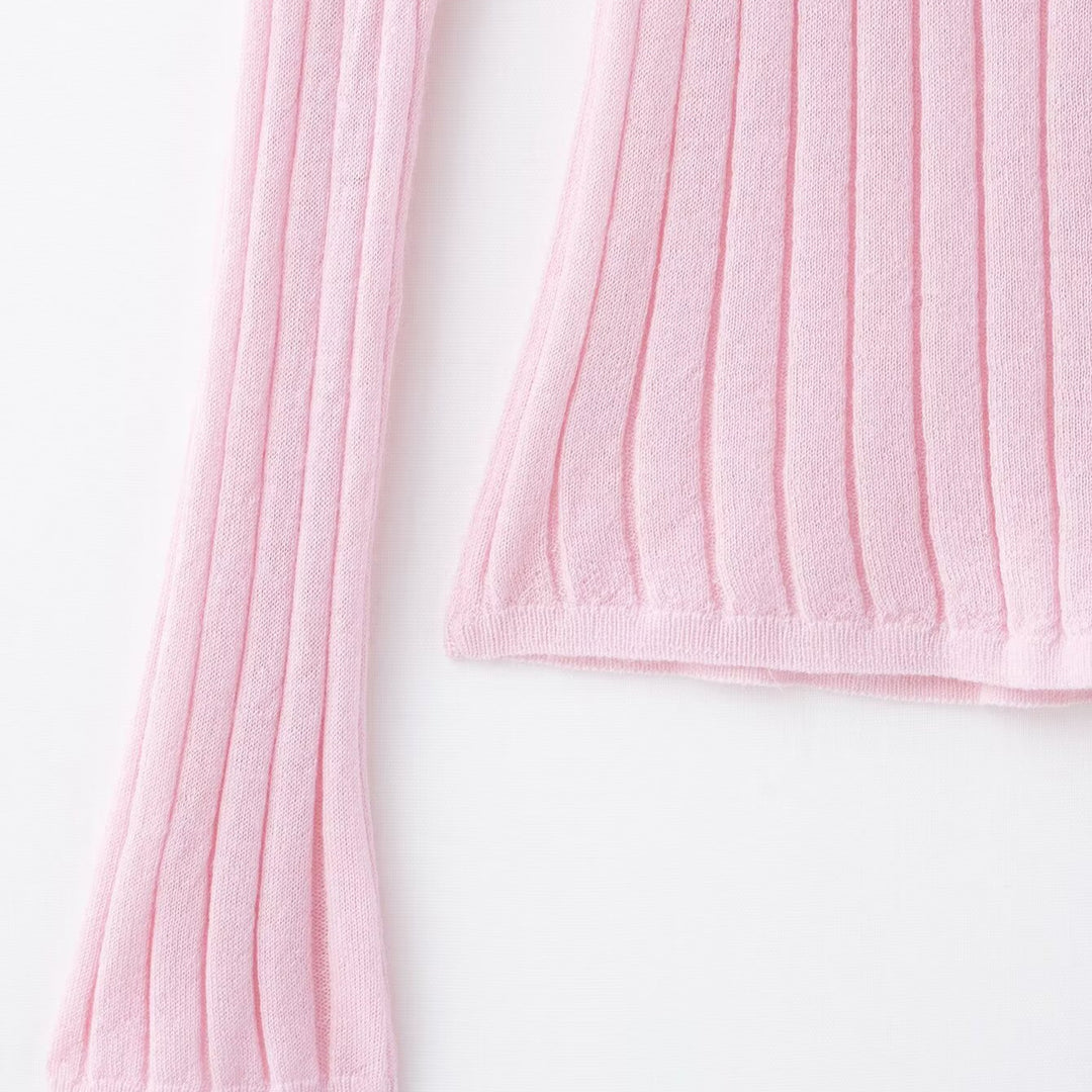 Dame elegant strikbluse med fin ribstruktur Stilla