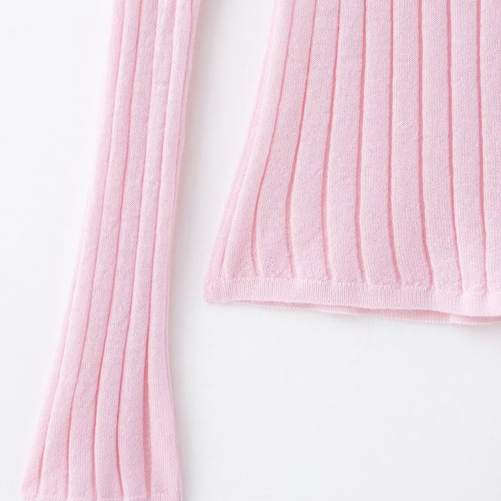 Dame elegant strikbluse med fin ribstruktur Stilla