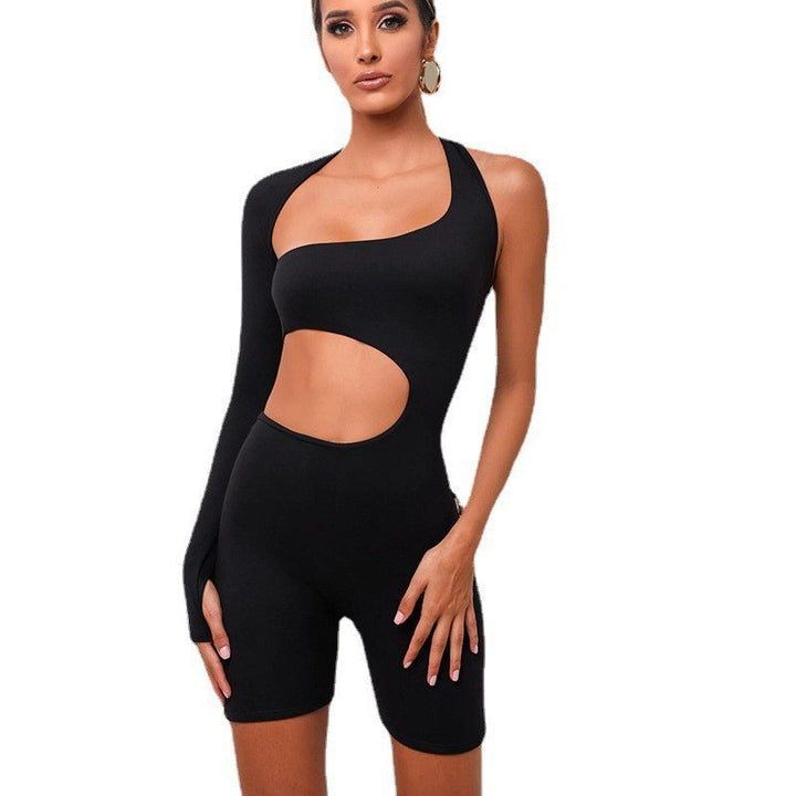 Dame figurformet Cut-Out-overalls med asymmetrisk design Stilla