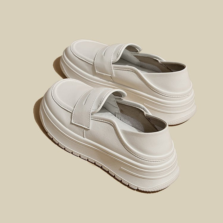 Dame komfortable slip-on mokkasiner med tyk plateau-sål Stilla