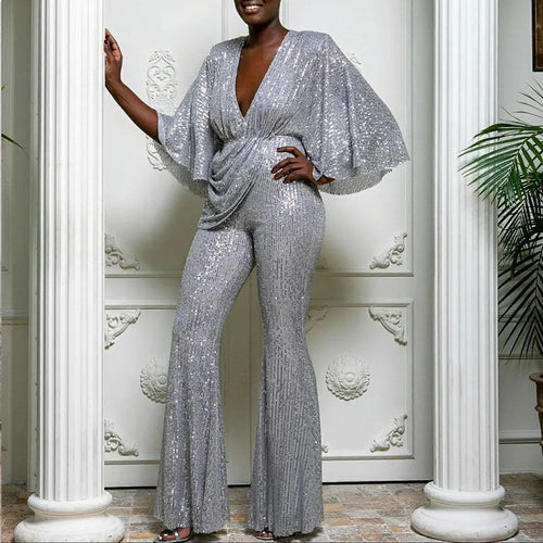 Dame Glamourøs Jumpsuit med vinger og paljetter Stilla