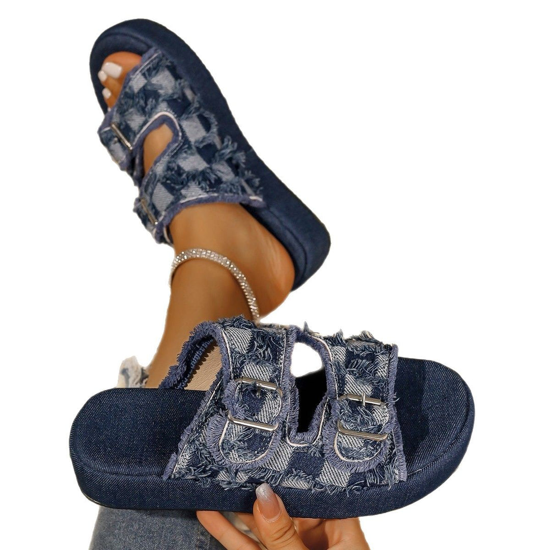 Dame Trendy Denim Platform Sko Stilla