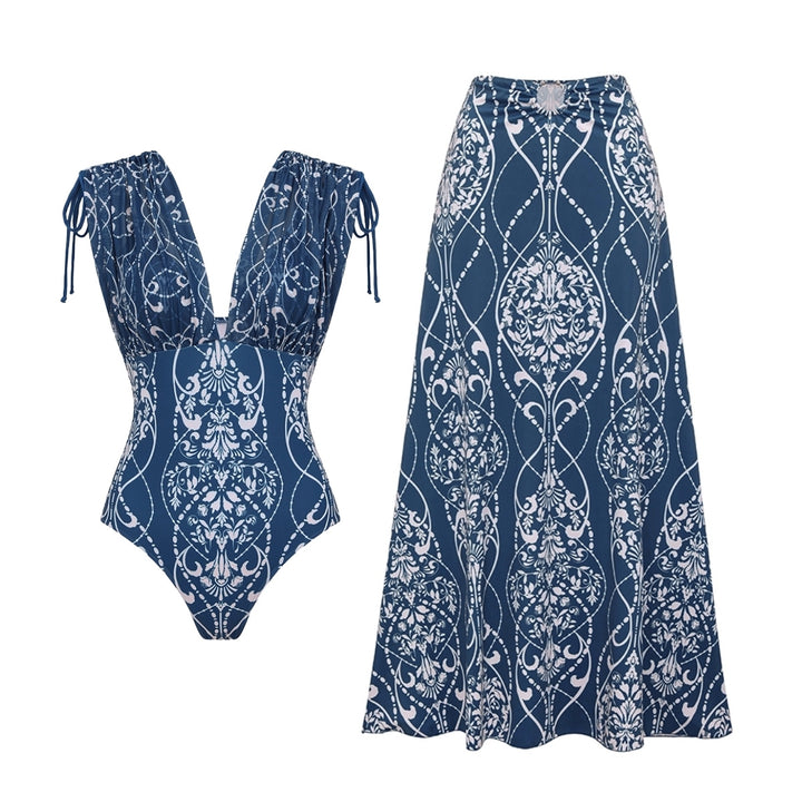 Dame elegant badedragt med raffineret drapering Skovae
