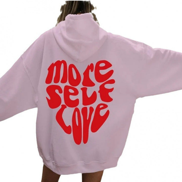 Kvinders hoodie med iøjnefaldende print og oversized pasform Skovae