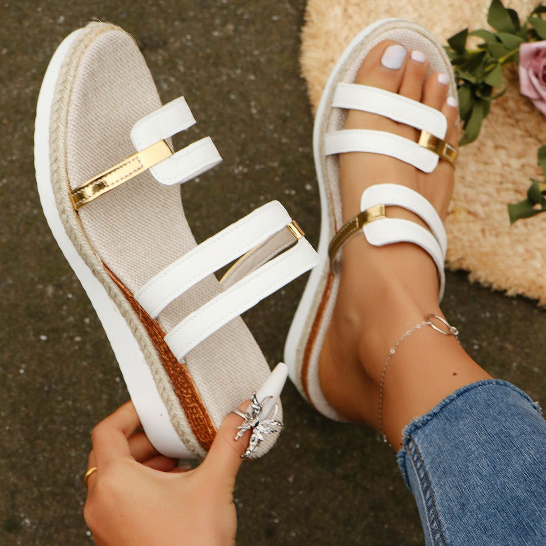 Dame Wedge-sandaler med åndbare remme og elegant spænde-prydning Stilla