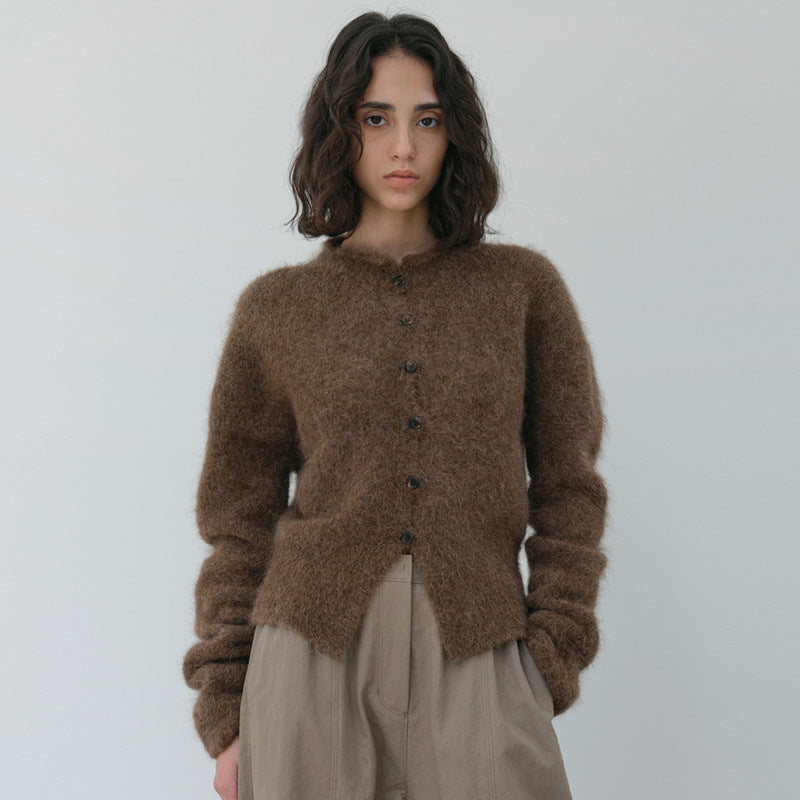 Dame blød og hyggelig strik cardigan i mohair-blanding Stilla