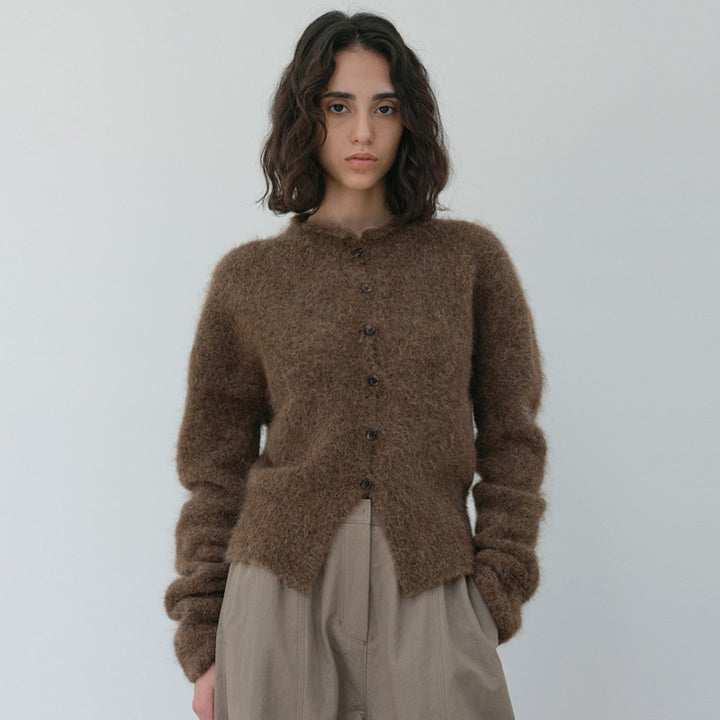 Dame blød og hyggelig strik cardigan i mohair-blanding Stilla