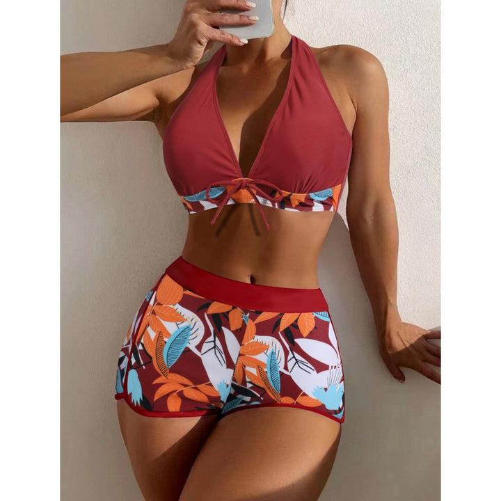 Dame Højhalset Bikini med legesygt Blomsterprint Skovae