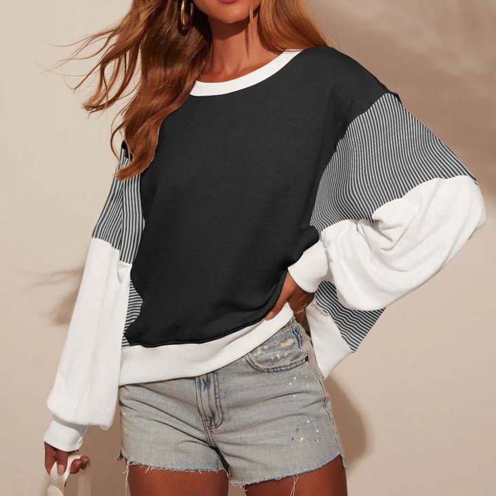 Damer kreativ sweatshirt med asymmetrisk ærmedesign Stilla