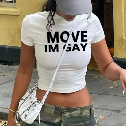 Dame Crop-T-Shirt med frugtagtig kirsebærdesign og løs pasform Skovae
