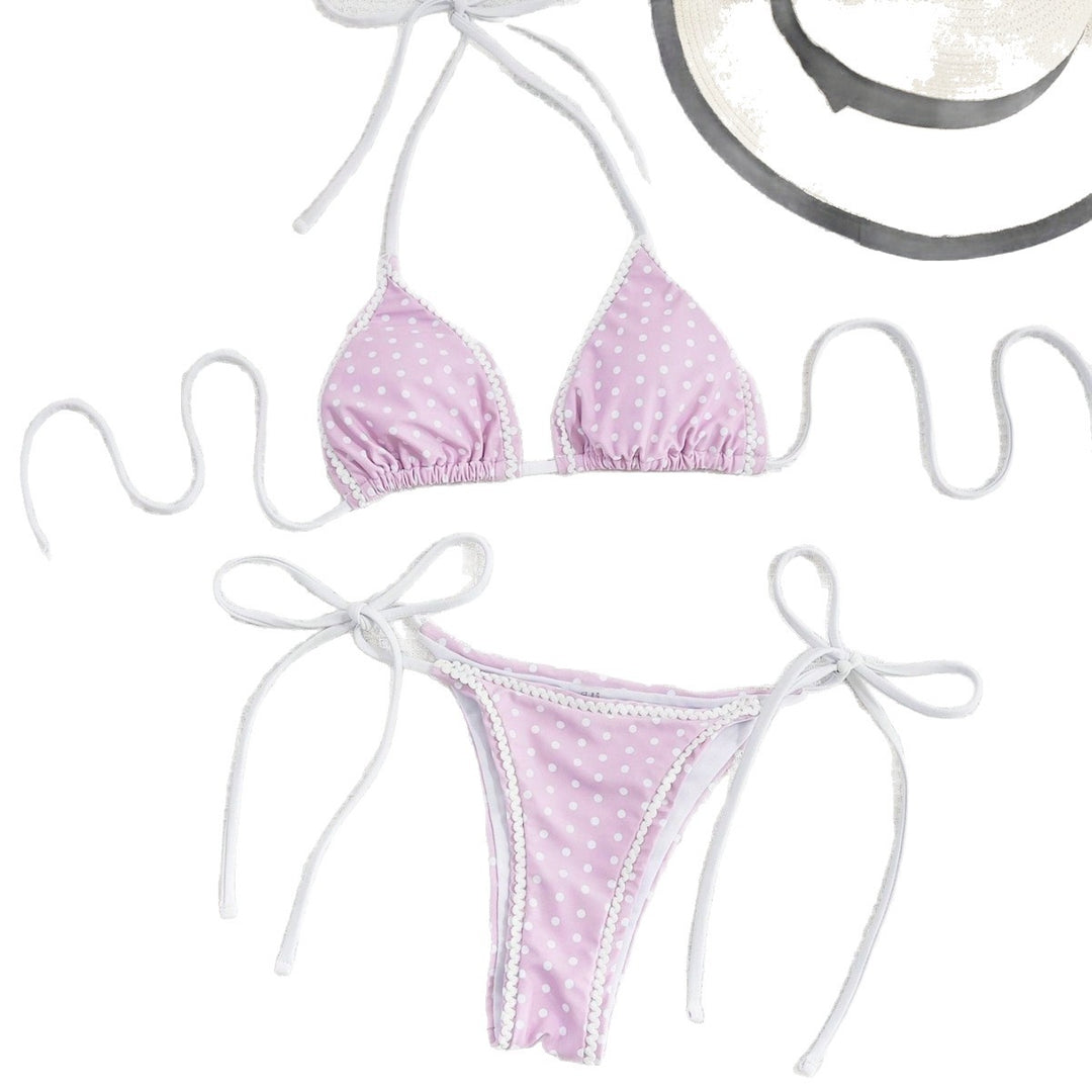 Dame Triangle Top Plet Bikini Sæt Stilla