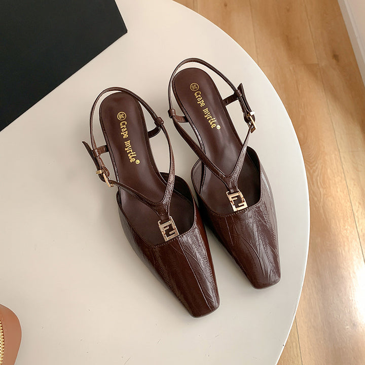 Dame Sling-pumps med elegant spænde detaljer og spidse former Stilla