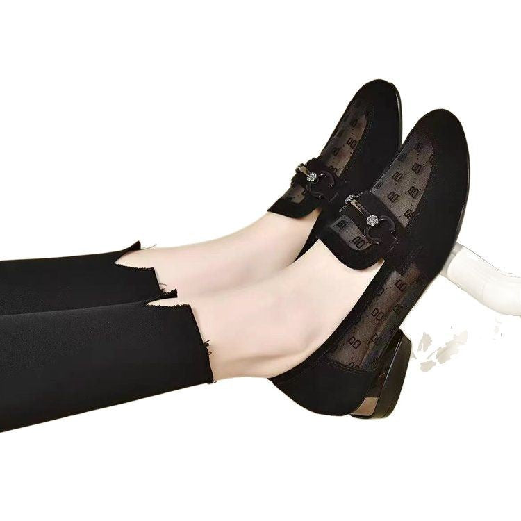 Dame stilfulde loafers med moderne mesh-overmateriale og glitrende accent Stilla
