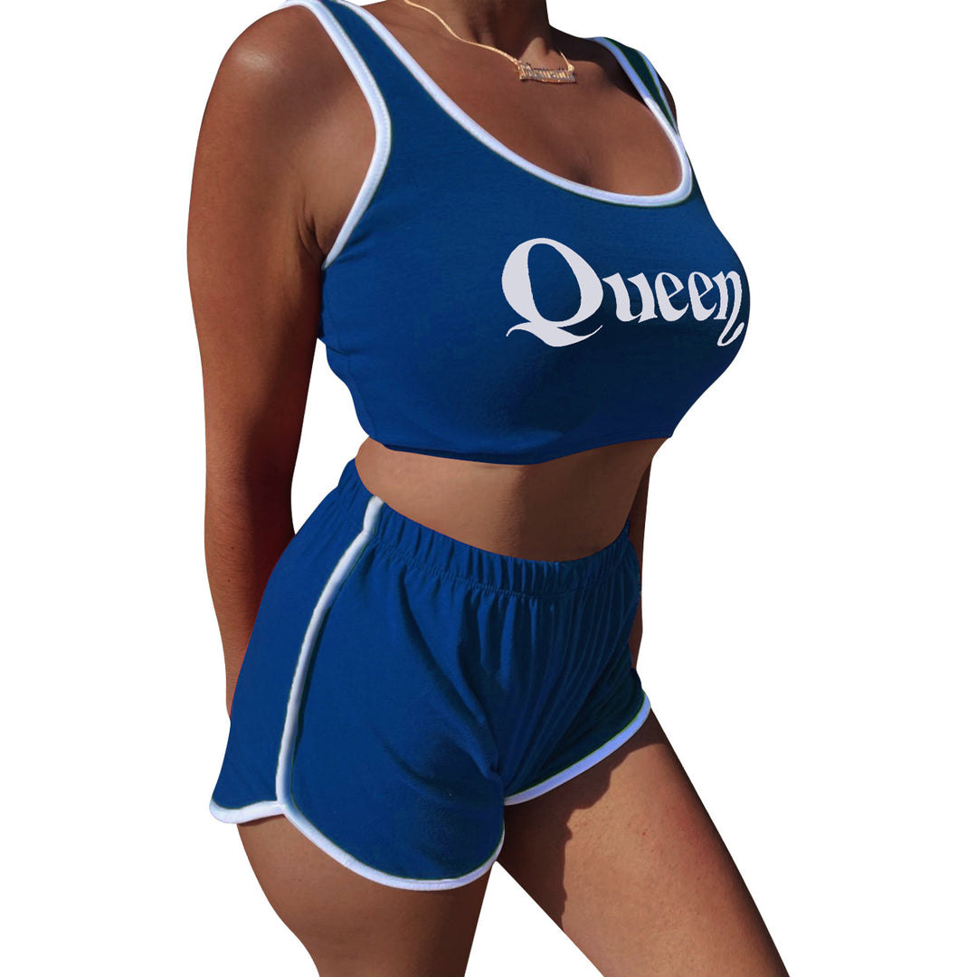 Dame Sportsligt Crop-Top og Shorts Sæt Stilla