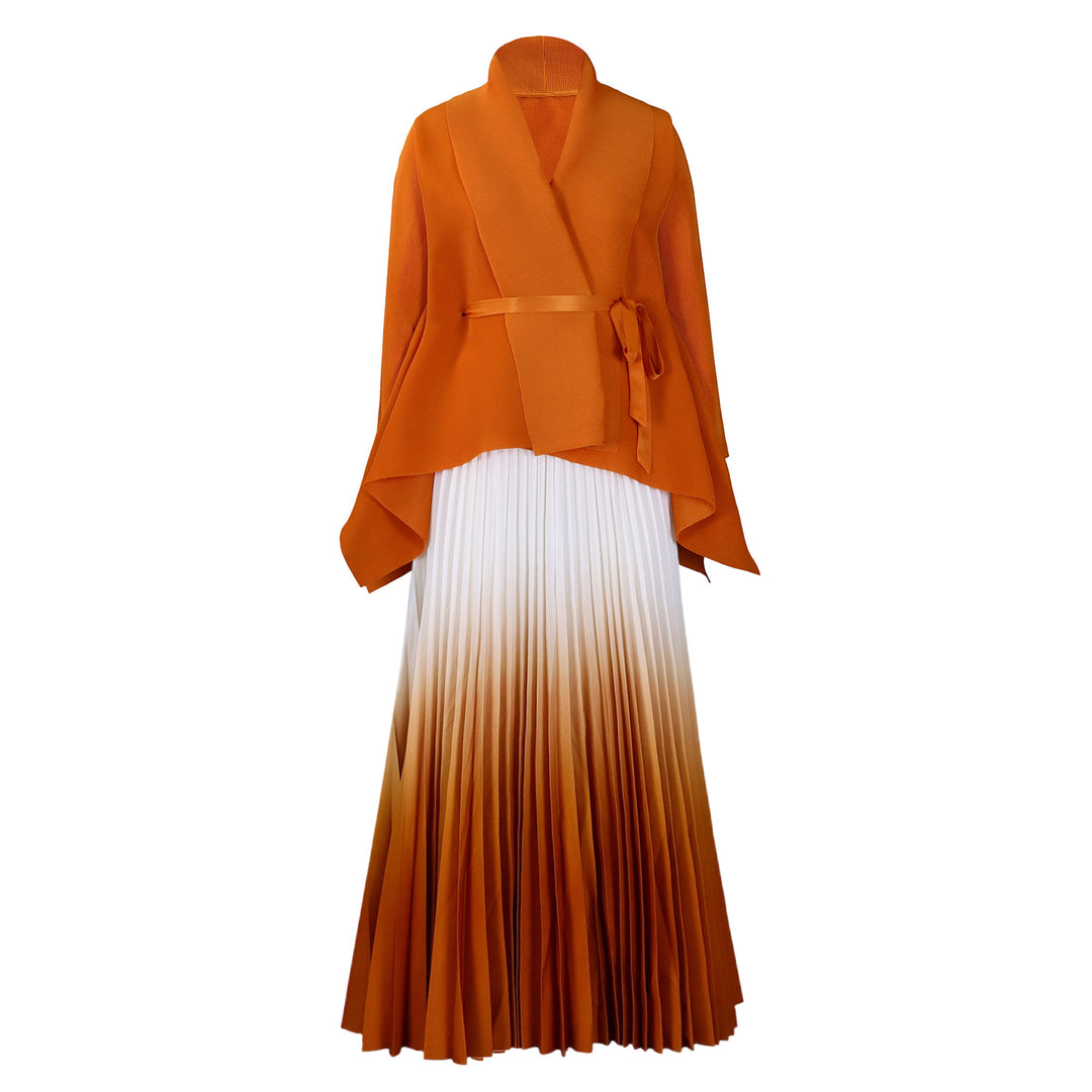 Dame Plisseret Kjole med asymmetrisk Overdel og elegant Wrap-Design Stilla