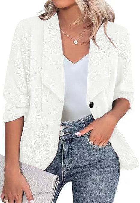 Dame Blazerjakke med glimmeraccent og figurformende snit Stilla