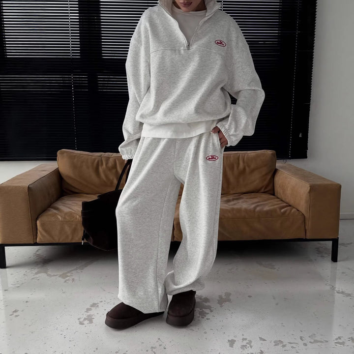 Kvinders afslappede hoodie med halvlukning og brede ben Stilla