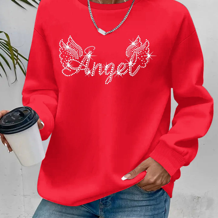 Kvinder sweatshirt med glitrende print og afslappet pasform Stilla