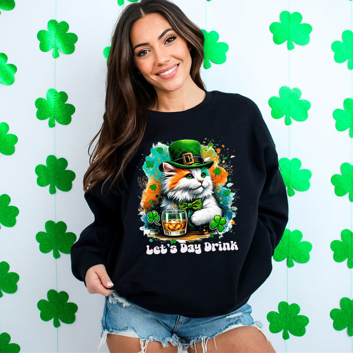 Kvinders sweatshirt med sjov katte-design og inspirerende tekst Stilla