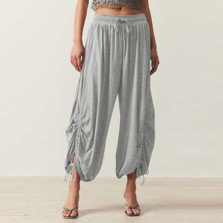 Dame afslappede Joggpants med variabel rynk og side slidsdetaljer Stilla