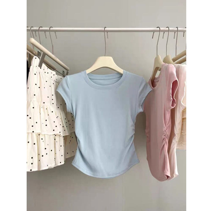 Femme Kortærmet Rynket T-Shirt Stilla