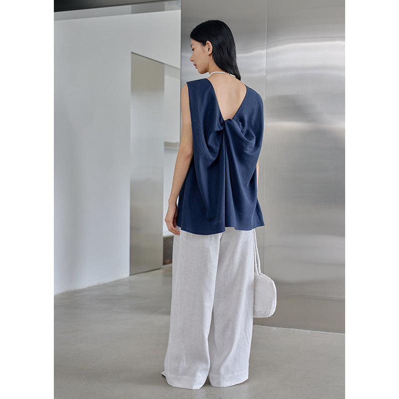 Dame vidde linned-culotte med høje foldninger og elegante stiklommer Stilla