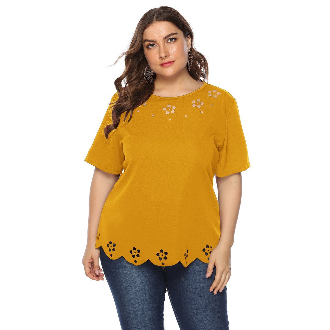 Dame elegant top med dekorative blomsterbroderier Skovae
