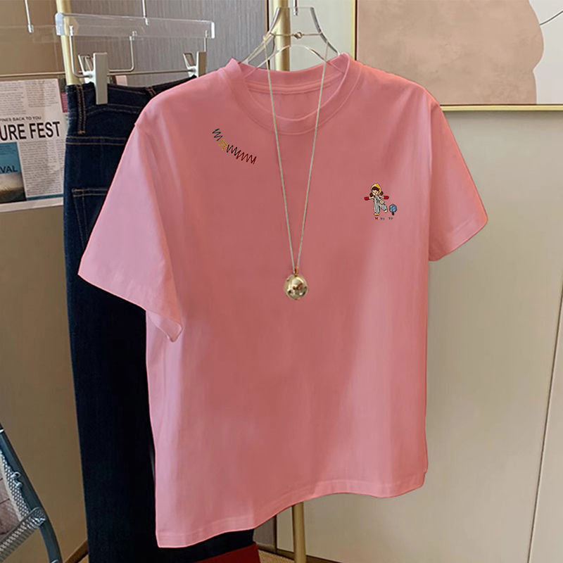 Femme Grafik Broderet Casual T-Shirt Stilla
