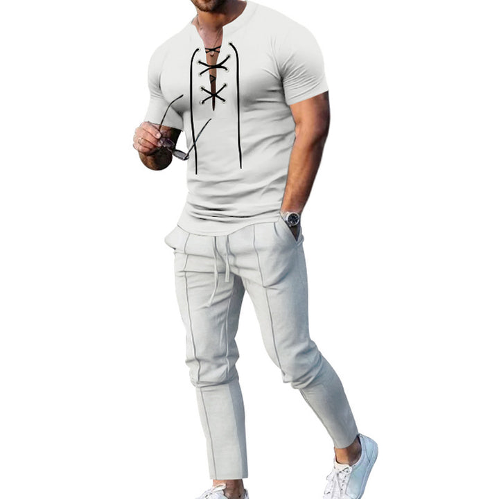 Herrer afslappet sportoutfit med moderne snøredesign og praktiske lommer Stilla
