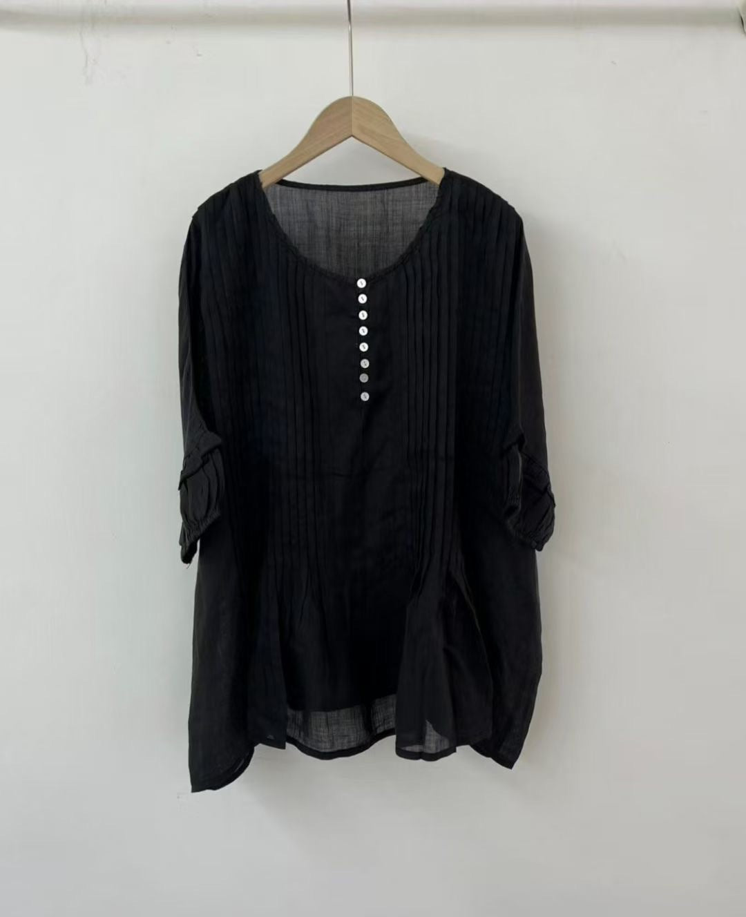 Femme Afslappet pasform Faldet knapbluse Stilla