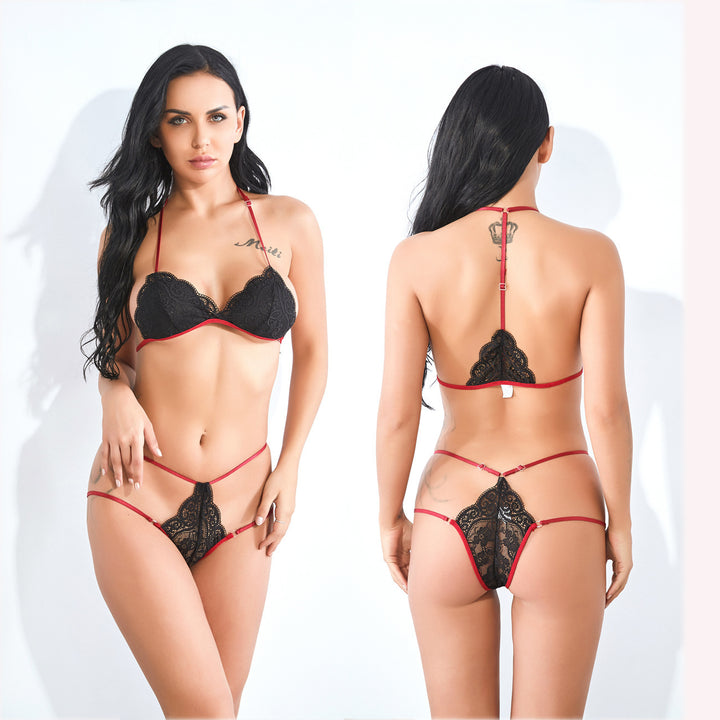 Kvinder Spidsbånd Cutout Lingerie Sæt Stilla